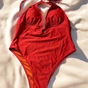 Mermaid Swimwear Orange-red One-Piece size L NWOT